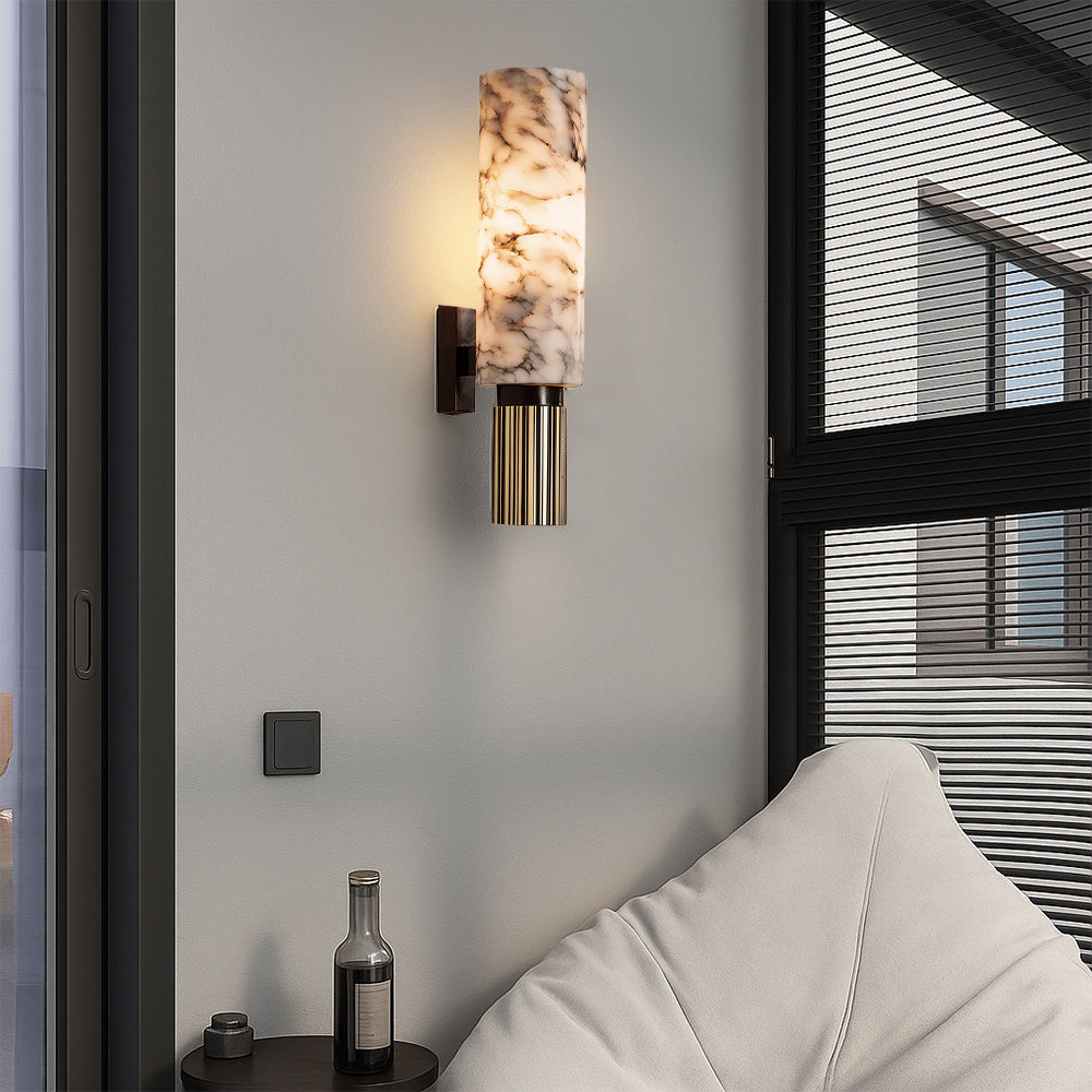Koperen stenen wandlamp