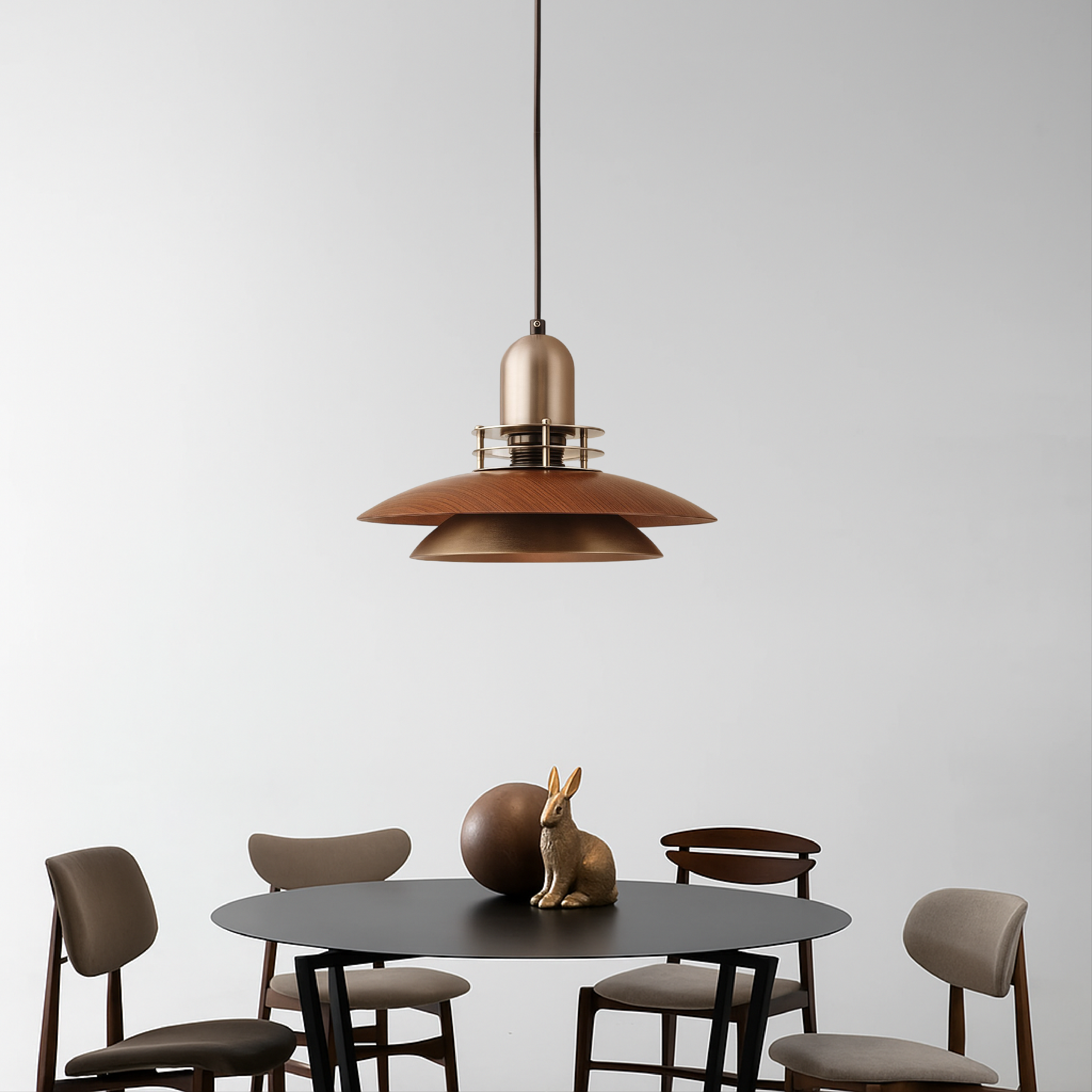 Walnoot Hout Laag Hanglamp