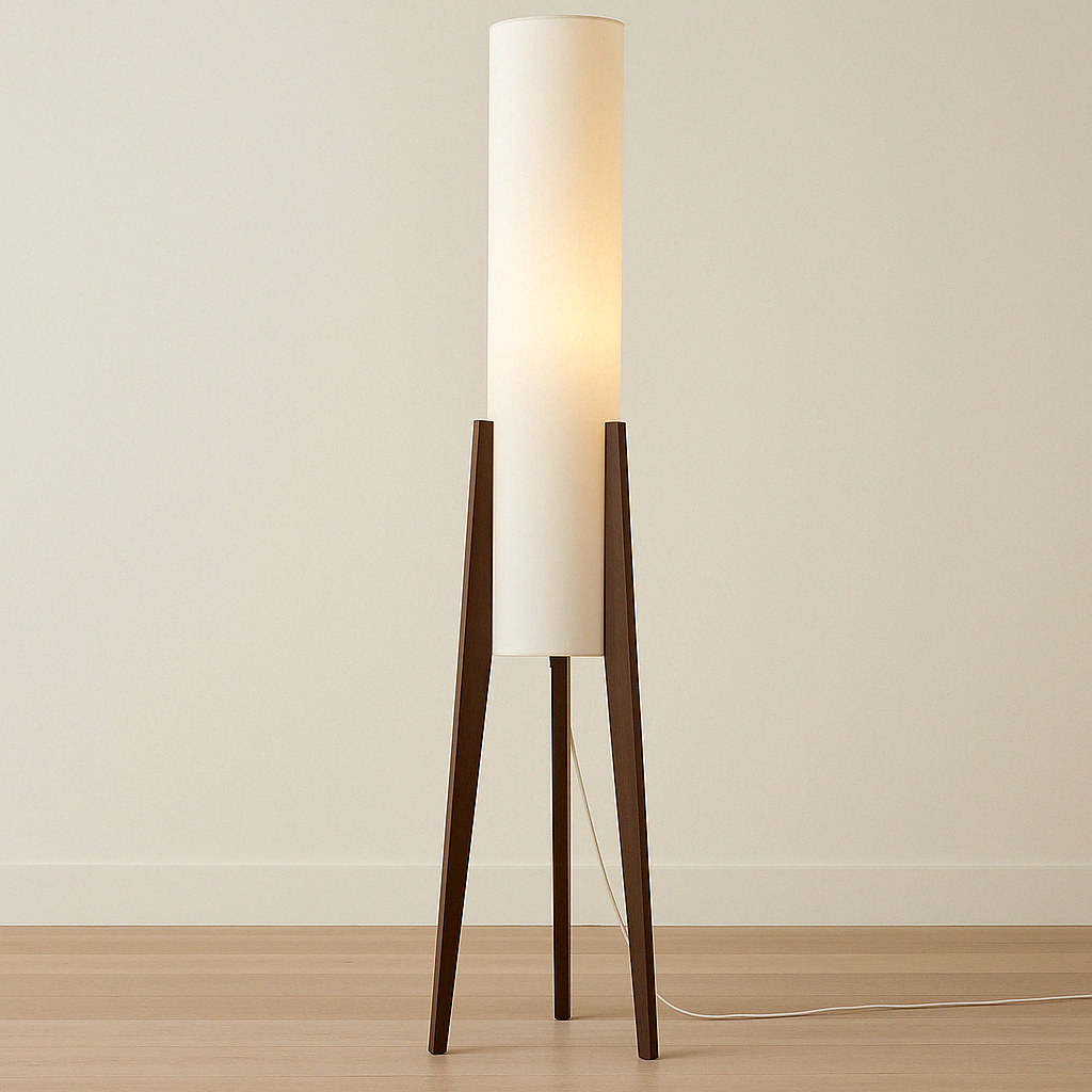 Massief Walnoten Vloerlamp